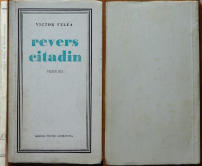 Victor Felea, Revers citadin, versuri, 1966, ed1, autograf catre Matei Calinescu foto