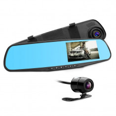 Camera Video Auto Discreta tip Oglinda cu Doua Camere Full HD Fata/Spate Techstar? L9000, Model Slim 9mm Grosime foto