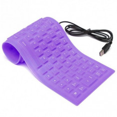 Tastatura flexibila USB sau PS2 Culoare Violet foto