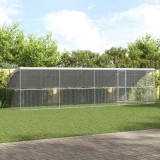 vidaXL Cușcă pentru pui Argintiu 800 x 200 x 198.5 cm Oțel galvanizat