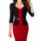 B746-311 Rochie midi stil office cu decolteu in V