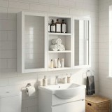 vidaXL Dulap de perete pentru baie Alb 30 x 10 x 50 cm Lemn prelucrat 889311