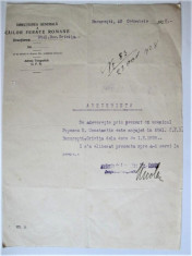 Document vechi - Adeverinta CFR Atelierele de Locomotive Grivita Bucuresti, 1928 foto