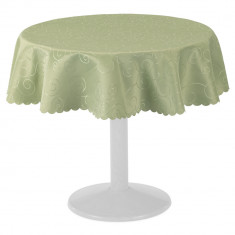 Fata de masa rotunda cu ornament Jemidi, 135 cm, Verde, Poliester, 55264.50.21