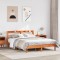Gossi cadru pat fara saltea, maro ceruit, 160x200 cm, lemn masiv pin