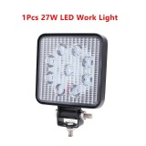 Proiector LED Auto Offroad 27W, 1980 Lumeni, 12-24V, Patrat, Spot 30&deg;, Aliaj Aluminiu, IP68, &gt;30000h