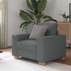vidaXL Fotoliu canapea, gri &icirc;nchis, 60 cm, material textil