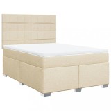Cumpara ieftin Pat continental cu saltea, crem, 140x200 cm, material textil