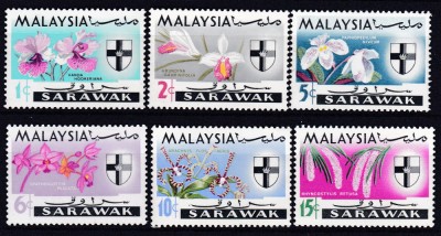 DB1 Flora Flori Orhidee 1965 Sarawak 6 v. MNH foto