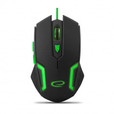 Mouse optic cu fir Esperanza MX205 Fighter, 800/1200/1600/2400dpi, 6 butoane, 11,8 x 4,1 x 7cm, negru/verde foto