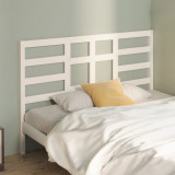 Tăblie de pat, alb, 166x4x104 cm, lemn masiv de pin, vidaXL