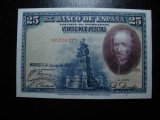Spania 25 Pesetas 1928 AUNC Bancnota Straina Europa - Numismatica
