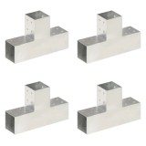 vidaXL Conectori de grindă, formă T, 4 buc, 81x81 mm, metal galvanizat