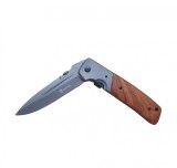 Briceag tactic de vanatoare XL Foxter, 28 cm, lama otel, sistem blocare Liner Lock, maner din lemn si otel
