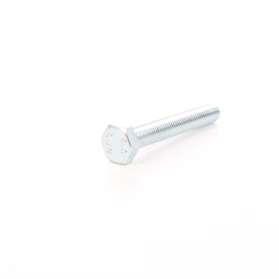 Surub cu cap hexagonal, filetat complet, otel, zincat alb, DIN933-6.8, M10 x 80 mm foto