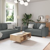 Set Canapele Gri Inchis Textil vidaXL, 3 Piese: Fotoliu, 2 Locuri, 3 Locuri. Design Modern, Confortabil &amp; Durabil. Living, Interior