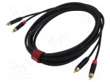 Cablu Jack 6,3mm mono 3m negru ecranat Reds Music