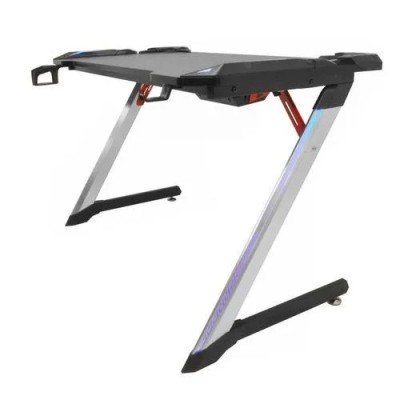 Birou de gaming Dakota eGammers SPACE DKRGBLEDGT, finisaj carbon, 8 efecte, sistem iluminare LED, 120 x 60 cm foto