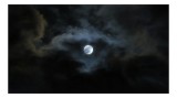 Tablou Canvas, "Luna printre nori &icirc;ntunecați", Lună, Nor, &Icirc;ntuneric, Mister, Noapte, Cer, Strălucire, Umbre, 39 x 26 cm, CMCLASS
