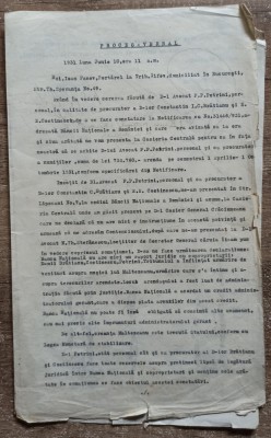 Proces verbal semnat de Dinu (Constantin I.C.) Bratianu 1931 foto