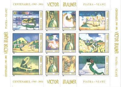 |Romania, LP 1613/2003, Centenarul Victor Brauner (bloc de 12), MNH foto
