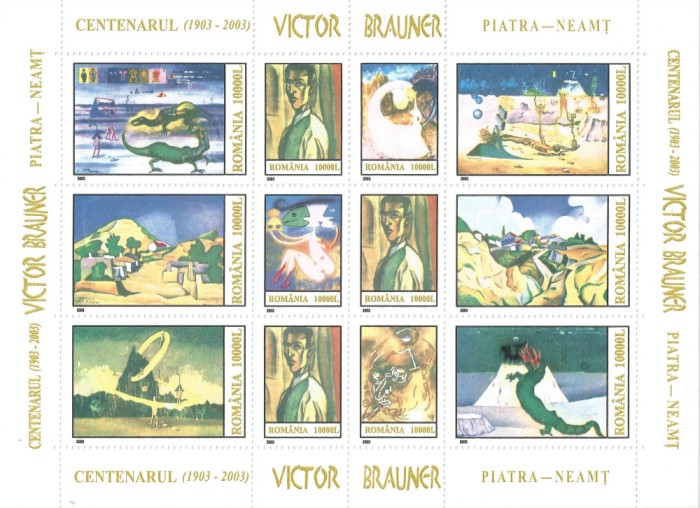 |Romania, LP 1613/2003, Centenarul Victor Brauner (bloc de 12), MNH