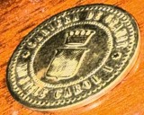 ROMANIA REGALISTA, REGELE CAROL I / JETON ALAMA 1890, VALOARE NOMINALA:5BANI/CARIERA DE GRANIT,,MUNTELE CAROL I&quot;22,6 mm./ FOARTE RAR IN ACEASTA STARE!