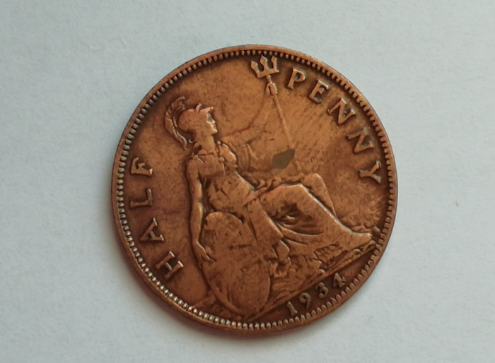 M3 C50 - Moneda foarte veche - Anglia - Half penny - 1934
