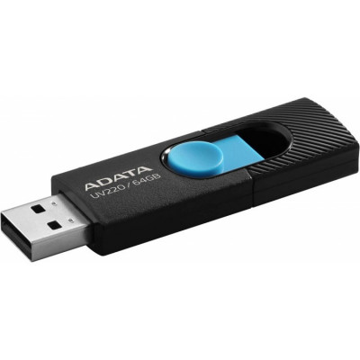 Stick memorie USB AData UV220, 64 GB, USB 2.0, Negru foto