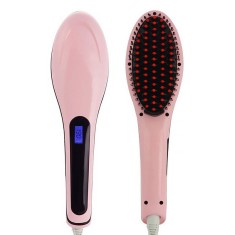 Perie pentru indreptarea parului cu ecran LCD, Straight Brush, Roz foto