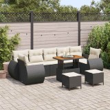 VidaXL Set de canapele pentru grădină 10 pcs Negru poliratan