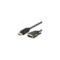 Cablu DisplayPort - DVI, DisplayPort mufa, DVI-D (24+1) mufa, 1m, negru, Goobay - 51960