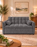 Canapea extensibila 2 locuri 140x77x90 cm Tapitata Stofa Gri Model One (cod:25085)