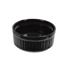 Bol Sos Porțelan, Model Reliefat, Culoare Negru, Diametru 7x3cm, Capacitate 60ml