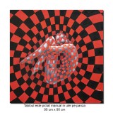 Cumpara ieftin Tablou pictat manual, Metamorfoza, 90x90cm ulei pe panza, gata de agatat pe perete