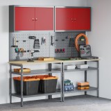 VidaXL Set banc de lucru, 8 piese, gri, oțel