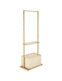 Stender pentru umerase cu spatiu depozitare HM WU31, lemn, metal cromat, natur
