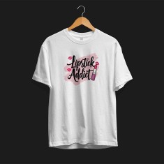 Tricou personalizat Lipstick Addict - L