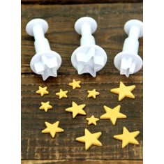 Set 3 forme pentru decor torturi sau prajituri cu ciocolata, marzipan - model