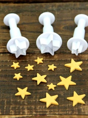 Set 3 forme pentru decor torturi sau prajituri cu ciocolata, marzipan - model foto