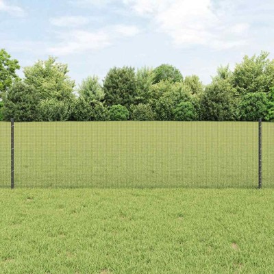 vidaXL Gard din Fier Sudat cu 5 Posturi U Gri 0.6x10 m Oțel foto