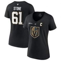 Vegas Golden Knights tricou de dama Mark Stone 2023 Stanley Cup Champions Authentic Stack Player Name &amp; Number V-Neck - S