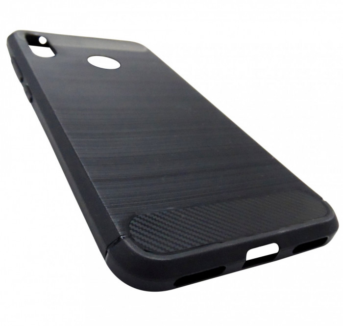 Husa Forcell Carbon silicon neagra pentru Huawei Y7 2019