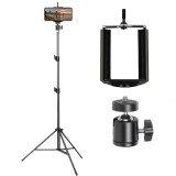 Set trepied 180 cm aluminiu cu cap bila metalic 360 si suport telefon reglabil 5, 8 cm, filet 1 4, 3 segmente, stabil 3 kg