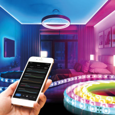 Bandă LED inteligentă RGB SMD – 30 LED-uri / m – 2 x 5 m / pachet