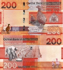 GAMBIA 200 dalasis 2023 UNC!!!