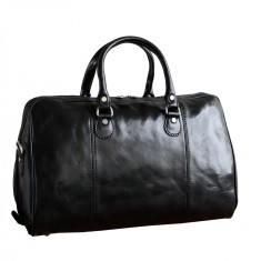 Geanta voiaj din piele naturala, bagaj de mana avion, neagra, GV108