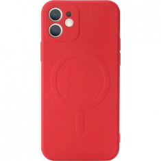 Husa protectie Flippy compatibila cu iPhone 14 Pro Max, Liquid MagSafe, ring-shaped, magnetica, Rosu