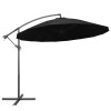 Umbrela gradina suspendata Gossi, 3m, negru, aluminiu, poliester, protectie UV, manivela