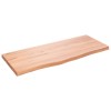 Blat de baie, maro deschis, 100x40x(2-4) cm, lemn masiv tratat